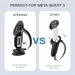 APEXINNO Mise à jour VR Poignées de contrôleur Couverture compatible avec Meta Quest 3 Accessoires, Contrôleurs de silicone Protecteur pour Oculus Quest 3, Sangle réglable, coupe à aspiration