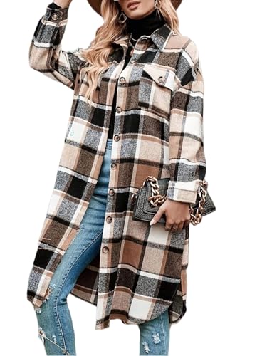 Veste d'automne surdimensionnée en flanelle contre le froid de mi-saison