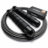 Catsobat 縄跳び トレーニング用 フィットネス ロープ調整可 オリジナル限定カラー 【メーカー30日保証付き】 (シャインブラック（Shineblack))