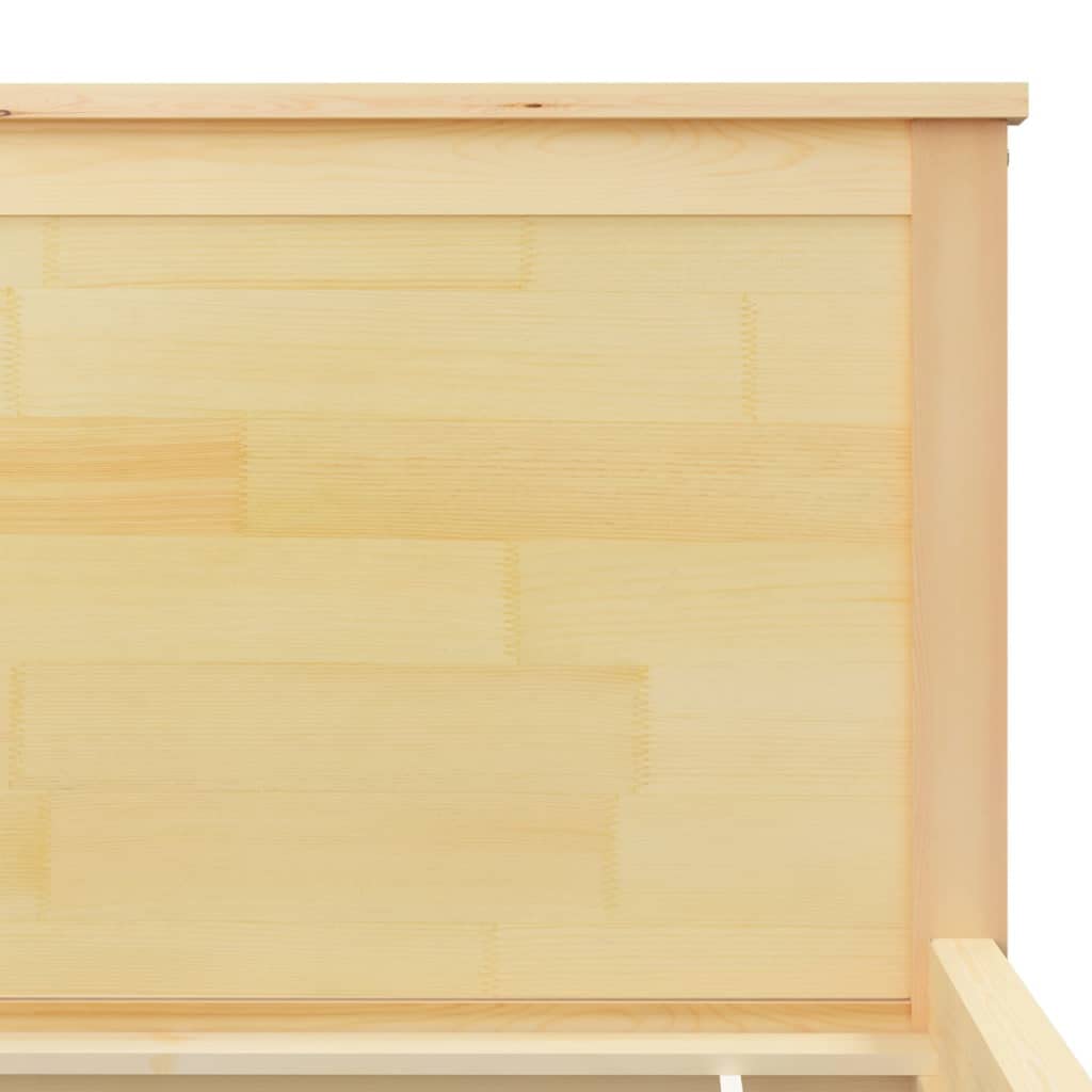 Marco de cama de madera maciza para dormitorio, 120 x 200 cm, madera de pino natural, plataforma estable con cabecero para adultos, jóvenes, muebles robustos sin colchón