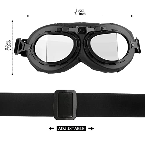 GGBuy Motorcycle Goggles Vintage Leather ATV Off Road Motorbike Helmet Eyewear Protect (Black) - Thumbnail 6