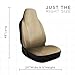 OxGord Car Seat Cover - PU Leather for Front Low Bucket Seats - Universal Fit for Cars, Trucks, SUVs, Vans (Beige/Beige)