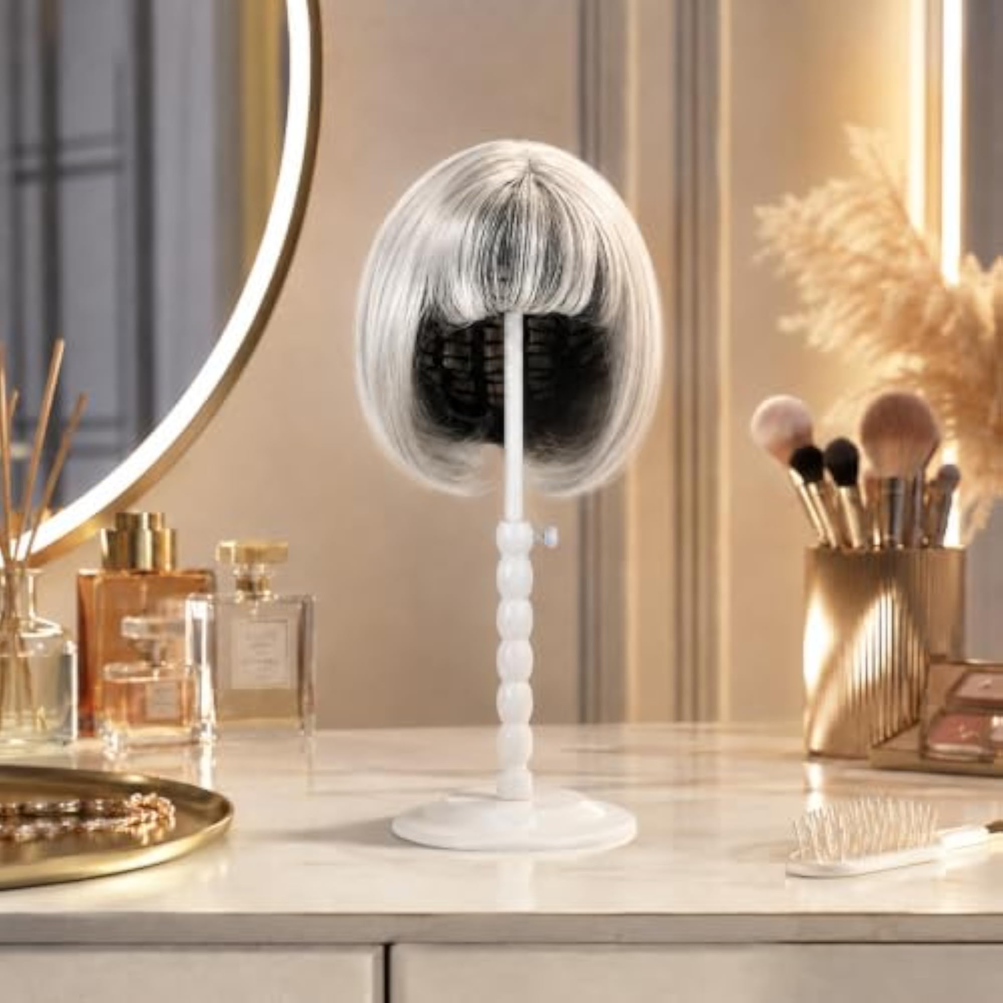 Portable Adjustable Plastic Wig Stand