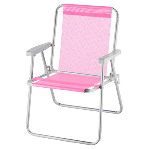 CADEIRA DE PRAIA ALTA ALUMÍNIO BEACH PREMIUM ROSA