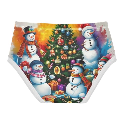 Funny Girls Underwear Toddlers 2t Cotton Cute Panties Girl Colorful Christmas Trees Snowmen Kids Undies Briefs2