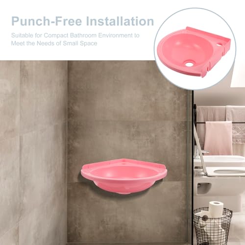 Lavabo esquinero解決空间不足 NUOBESTY triangular y suspendido sin taladro para baño 4