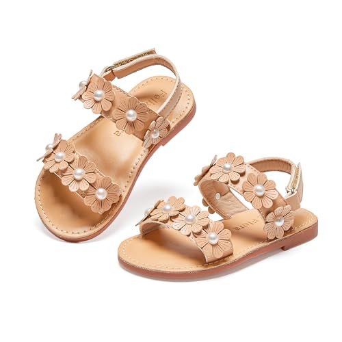 Image of Felix & Flora Toddler Girl Sandals - Flower Girl Dress Shoes Open Toe Little Kid Flats
