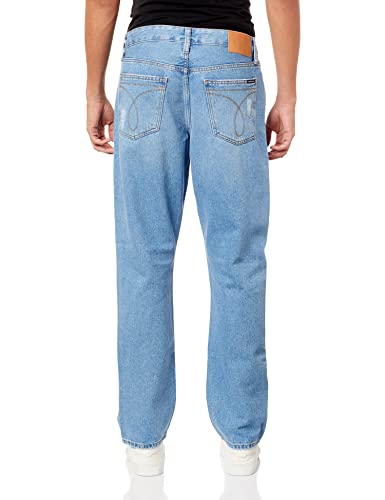 Jeans straight vintage, Calvin Klein, Masculino, azul claro,42
