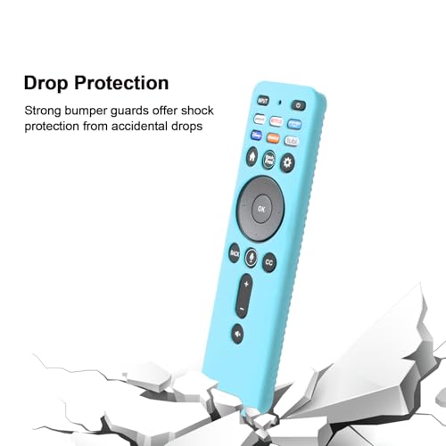 Luminous-Blue-Silicone-XRT260-Remote-Cover-Shockproof-Silicone-Protective-Case-Compatible-with-VIZIO-XRT260-Smart-TV-Controller-with-LanyardUpgraded-Glow-in-Dark-Blue