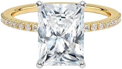 1–5 Carat Lab Grown Diamond Ring VVS2 10K 14K 18K Solid Gold & 925 Sterling Silver Engagement Ring Half Coverage Halo Wedding Bridal Anniversary Ring for Women(IGI-CERTIFIED)