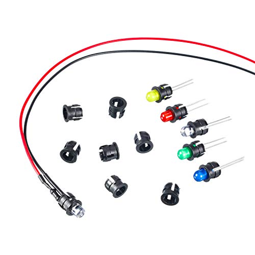 Mudder NM-MUDDER-0864 200 Pieces Black Plastic 5 Mm Led Holder Light Emitting Diode Holder Clip Display Panel Led Light Mounting Holders Bracket 5 Mm Lamp Bulb Socket Led Bezel Holder thumb #4