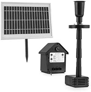 Blumfeldt Wasserwerk 500 Solar Pond Pump Set - Solar Fountain, Fountain, Integrated Battery: 4000 mAh, LED Lighting, Solar Panel, 500 Litres/h, 600 cm² Photovoltaic Area, Black
