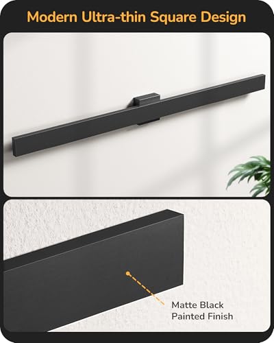 Image of EDISHINE 47.2 inch LED Outdoor Wall Light, Modern Black Linear Wall Sconce | 2 Pack, 3CCT & 10%-100% Dimmable, Back Light, IP65 Waterproof, Memory Function, Long Exterior Lighting Fixtures House, Yard