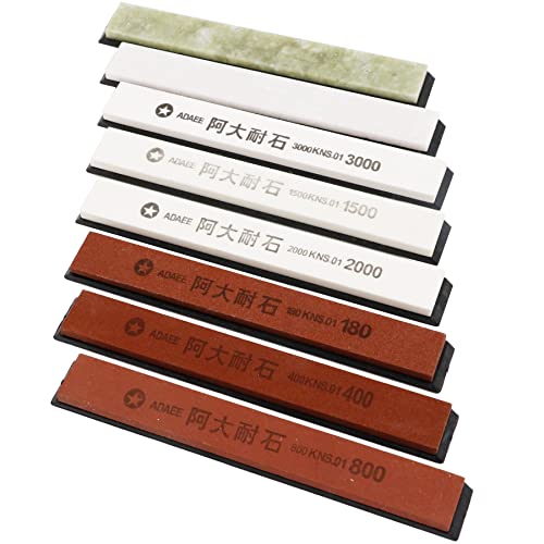 8-Packs Knife Sharpening Stones For Ruixin Pro Rx-008 Knife Sharpener Fixed-Angle Kit, Professional Whetstone Set Grindstone Polishing Stone With Base 180/400/800/1500/2000/3000/6000/10000 Grit #TOP6