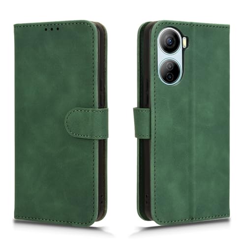 Étui à rabat ZTE Libero 5G II vert en cuir PU anti-choc
