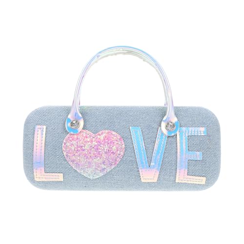 Image of DOITOOL Portable Children Glasses Case Lightweight Handheld Kids Glasses Box with Handle Travel Eyeglass Hard Shell Sunglasses Box 6.29X2.75X1.96In