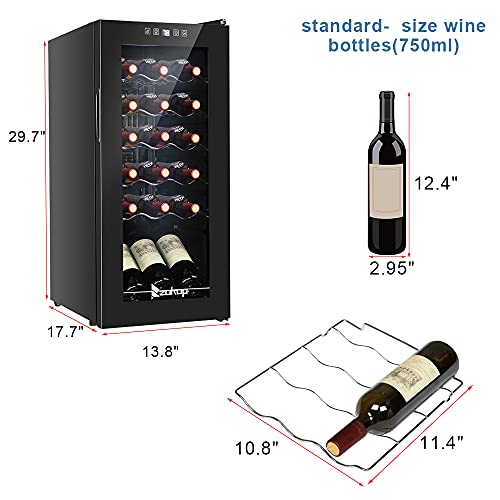 Winado 18 Bottle Compressor Wine Cooler Refrigerator W/Adjustable Temperature, Freestanding Compact Mini Wine Fridge With Digital Control & Removable Shelves #TOP7