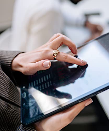 Bomaiol 12Pcs Gold Dome Chunky Rings For Women, 18K Gold Plated Croissant, Braided Twisted, Stacking Round Signet, Adjustable Open Styles #TOP3