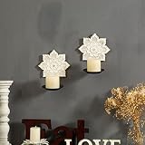 Farmhouse Wall Sconces Set of Two Candle Holder, Hanging Sunflower Rustic Candle Holder, Handmade Wo