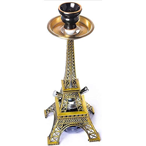 DASFNVBIDFAHB 2 Rohre for 2 Person, Kreative Shisha Shisha Set, Eiffelturm Formular Kit mit Keramiknapf Kohle Clamp… – Bild 4