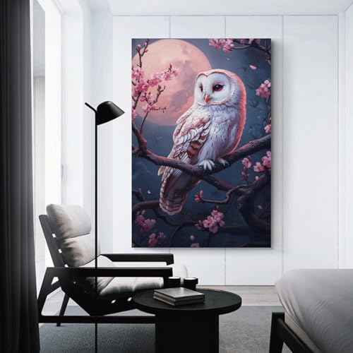 Chouette Murale Peintures Poésie Visuelle Déco Salon - 3
