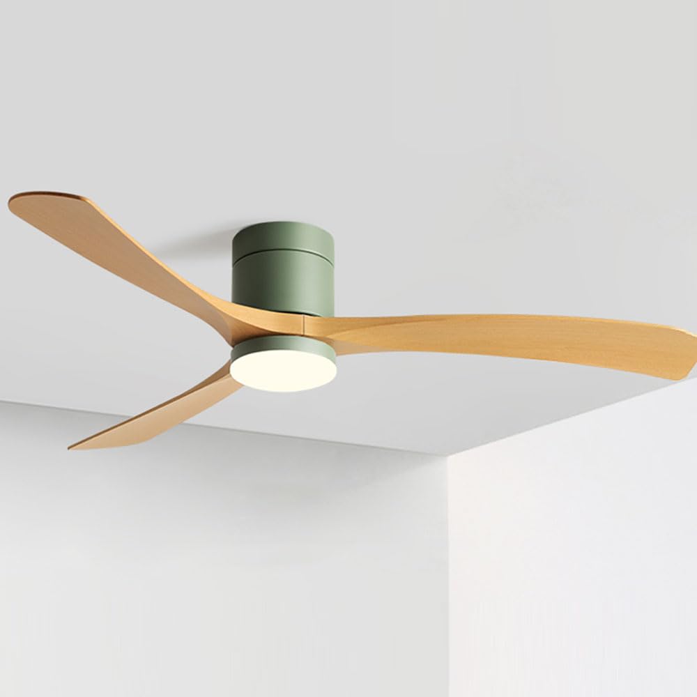 IBalody Modern Dimmable LED Ceiling Fan Light Remote 5 Speed Ceiling Fan With Light ABS Blades Timing Fan Light Flush Mount Ceiling Light With Fan For Bedroom Living Room Restaurant
