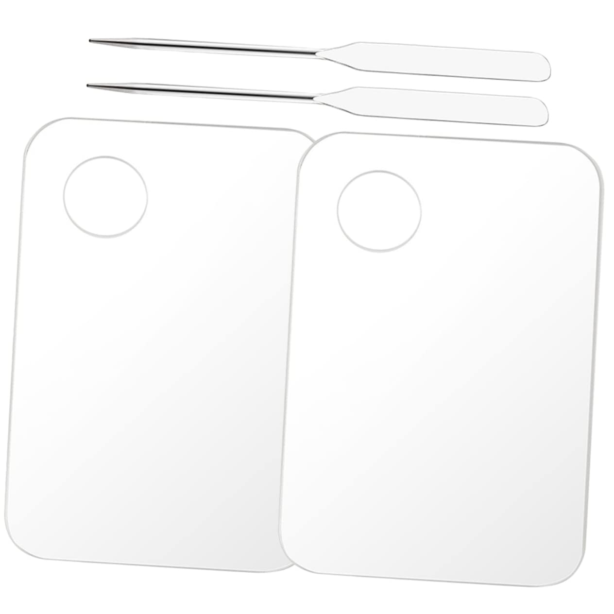 PACKOVE 1Set Cosmetic Mixing Palette with Spatula Acrylic Makeup Mixing Plates for Foundation Nail Polish and Watercolor Painting Durable and Easy to Clean Art Tools