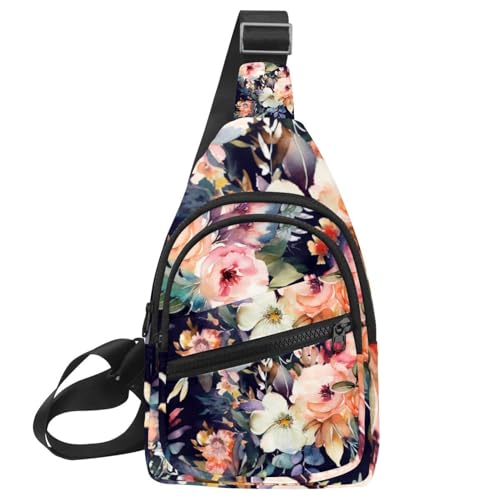 Mochila con estampado floral multicolor de perfil delgado y compartimento con cremallera