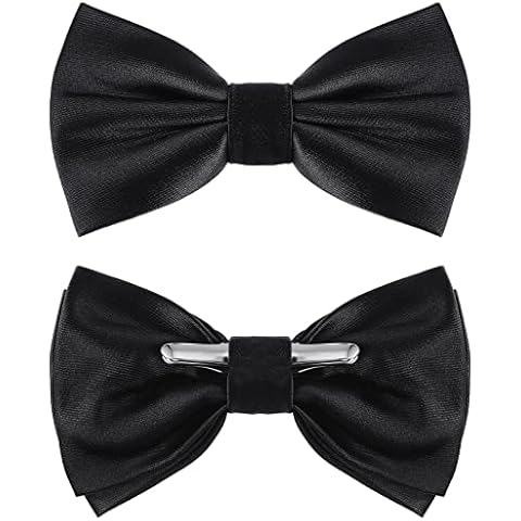 Geyoga 2 Packs Clip-on Bow Ties for Men and Boys Cover