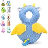 JINYJIA Coussin de Protection de Tête de Bébé, Doux Respirant Réglable Protection de Tête de Bébé, Protection de La Tête Oreiller de Ssoutien, pour Les Enfants de 4 à 24 Mois,Dragon
