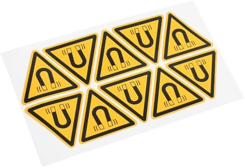 NUOBESTY 10 adet su geçirmez güvenlik uyarı levhası, manyetik alanlar için, kendinden yapışkanlı uyarı çıkartması, cihaz güvenliği için, sanayi atölyeleri için - Görsel 1