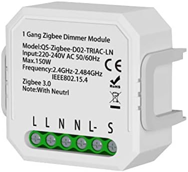 LEOMOCA Zigbee Smart Light Dimmers Switches Module 110V- Control for Dimmable LED and Halogen Lamps Home Automation Modules-Smart Life Compatible with Alexa Google Home (1gang-1Pack with Neutral)