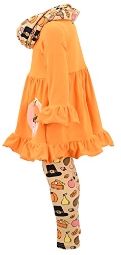 Image of Unique Baby Girls Kids Toddler 3pc Outfit Set Long Sleeve Cotton Blend Tunic Top Leggings and Scarf