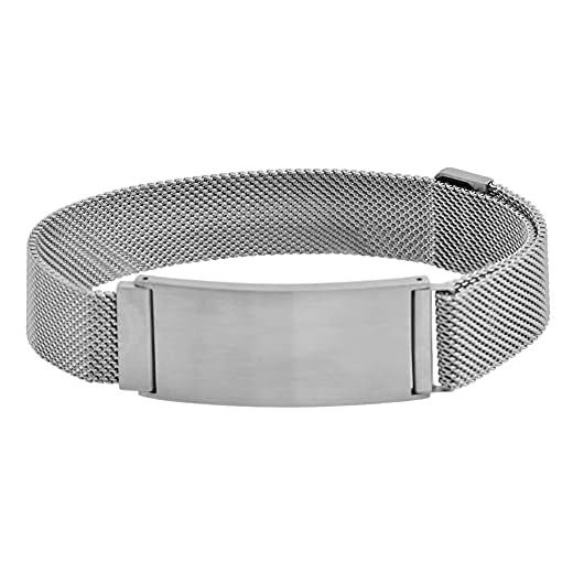 Rostfritt stål ID-nät armband färg silver