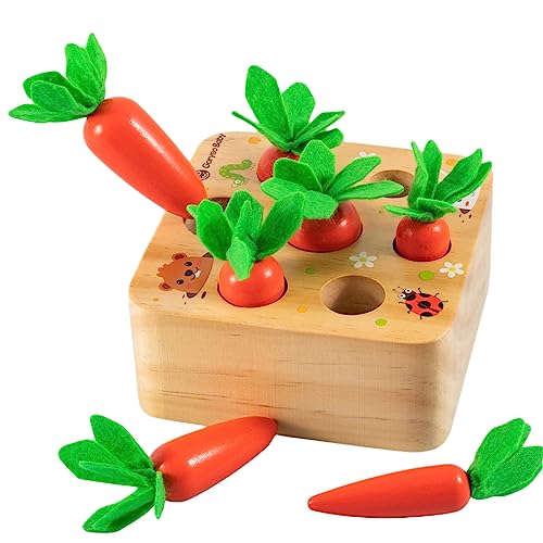 Image of XJYQJD Montessori Toys for Babies 6-12 Months, Carrot Pulling Baby Toys 6 to 12 Months Carrot Harvest Game Fine Motor Skills Toys for 1 Year Old Toddlers Boys Girls Birthday Gifts