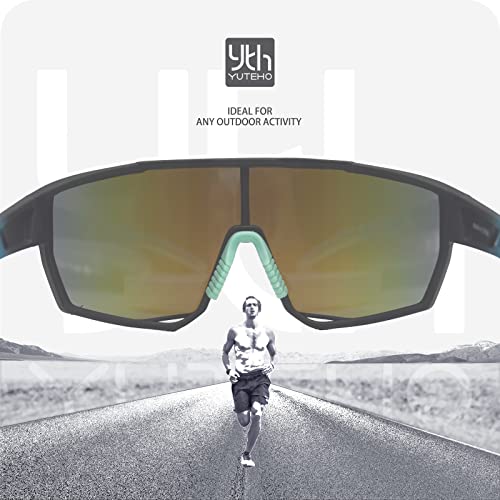 Yuteho Polarized Sports Sunglasses, Cycling Glasses, Baseball Glasses With 5 Interchangeable Lenses For Outdoor Sports #TOP6