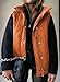 EVALESS Womens Casual Cropped Puffer Vest Fall 2025 Lightweight Quilted Stand Collar Sleeveless Button Down Jackets Winter Warm Coat Outerwear Gilet with Pockets Orange Large