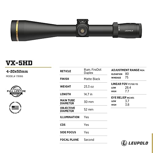 Image of Leupold VX-5HD 4-20x52mm Side Focus Riflescope