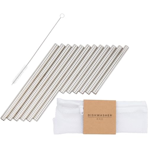 A Bar Above Stainless Steel Straws for Frozen Drinks, 6 Short, 6 Long