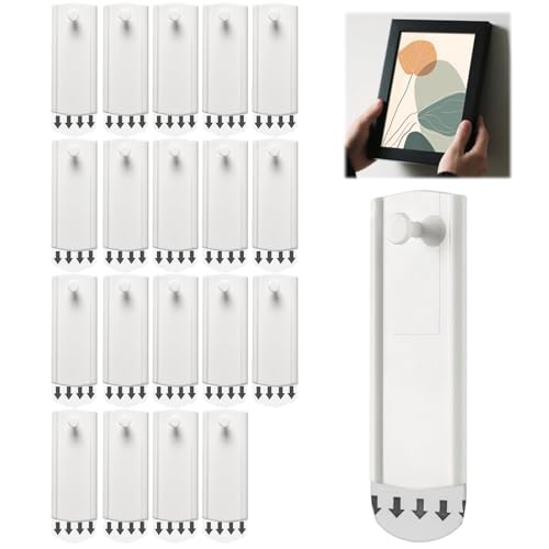 20 Stück Klebenagel für Bilderrahmen - Ohne Bohren Rückstandslos Abnehmbar, Hochfest Klebehaken für Poster Spiegel an Wand Fliesen Glas