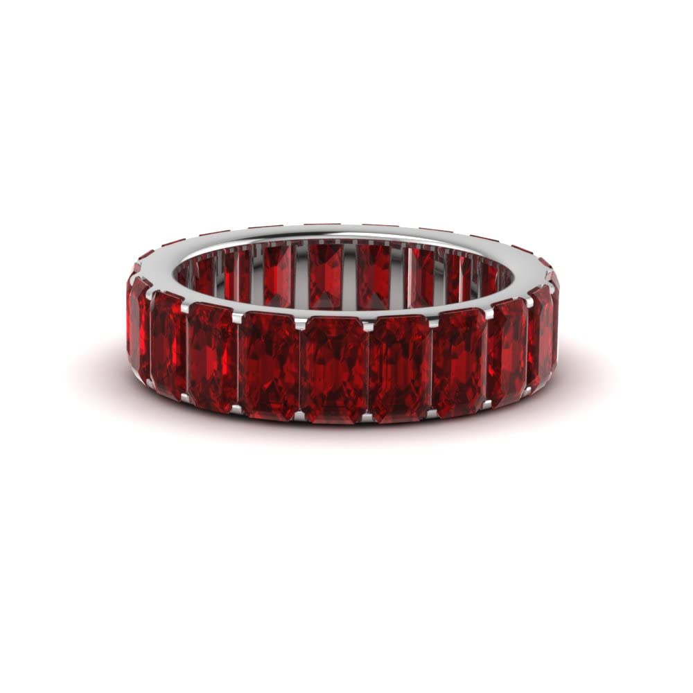 Wähle deine Farbe Schmuckleine Moderne Eternity Band 925 Sterling Silber Kanal Emerald Cut Freundschaft Tag Chunky Versprechen Ring Büro Tragen Party Geschenk für Damen und Mädchen Größe 47bis70