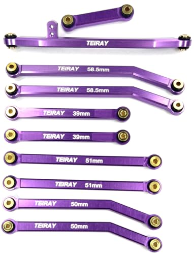 TEIRAY SCX24 Links Upgrades High Clearance RC Crawler Car Steering Rod Tie for AXIAL 1/24 SCX24 AXI00001 C10 AXI00002 Wrangler JLU AXI00006 Bronco (Purple)