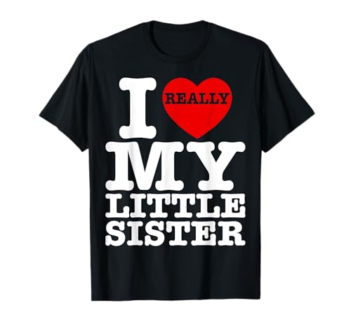 Matching I Love My Little Sister Sibling Heart Sisterhood T-Shirt