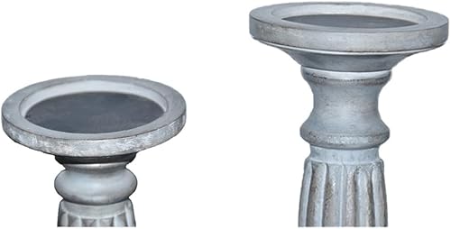 Miniatura 8 de Juego de dos portavelas de pilar de 6 y 9 pulgadas de madera de mango hecho a mano Antiguo anochecer