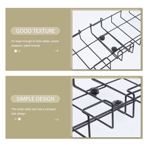 Organizador de cables ajustable para debajo del escritorio Outanaya, bandeja para gestión de cables y almacenamiento para oficina y hogar, caja negra para organizar cables de escritorio miniatura 7