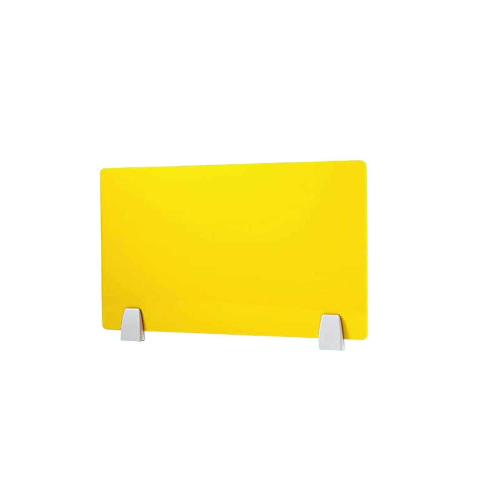 GBRJUYF Desk Divider Partition with Clamp, for Workspaces (Yellow, L 120cm x H 45cm) / Sneeze Guard/Desk Separation Panel/Office Divider (Red, Blue Options)