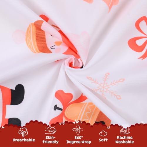 Image of Cloele Christmas Crib Sheet for Boys Girls,White,Santa Snowman,52x28in