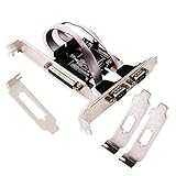 LinksTek PCIE Parallel Serial Ports Card Adapter-2 Ports Serial/RS-232/DB9/COM with 165C550 UART-1 Port Parallel/DB25/LPT-Support SPP/EPP/ECP-with Low Profile Bracket for Slim PCs(PCIE-SE2PA1)