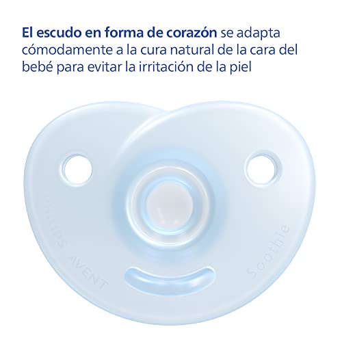 Philips AVENT Soothie – BPA-freier Schnuller für Babys von 0 bis 6 Monaten, blau/hellblau (Modell SCF099/21)