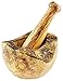 Naturally Med - Olive Wood Rustic Mortar and Pestle - 4.7 inch. for Grinding Spices, Salsa, Herbs etc. Durable, Hardwearing. Handcrafted Tunisian Olive Wood.